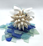 Beach Christmas Ornament, Coastal Christmas Seashell Ornament, White Spiked Shell Ornament, Beach Coastal Gifts