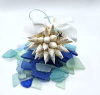 Beach Christmas Ornament, Coastal Christmas Seashell Ornament, White Spiked Shell Ornament, Beach Coastal Gifts