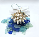 Beach Christmas Ornament, Coastal Christmas Seashell Ornament, White Spiked Shell Ornament, Beach Coastal Gifts