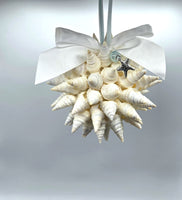 Beach Christmas Ornament, Coastal Christmas Seashell Ornament, White Spiked Shell Ornament, Beach Coastal Gifts