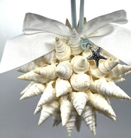 Beach Christmas Ornament, Coastal Christmas Seashell Ornament, White Spiked Shell Ornament, Beach Coastal Gifts