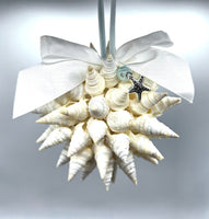 Beach Christmas Ornament, Coastal Christmas Seashell Ornament, White Spiked Shell Ornament, Beach Coastal Gifts
