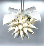 Beach Christmas Ornament, Coastal Christmas Seashell Ornament, White Spiked Shell Ornament, Beach Coastal Gifts