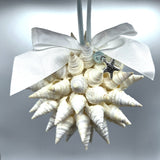 Beach Christmas Ornament, Coastal Christmas Seashell Ornament, White Spiked Shell Ornament, Beach Coastal Gifts