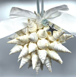 Beach Christmas Ornament, Coastal Christmas Seashell Ornament, White Spiked Shell Ornament, Beach Coastal Gifts