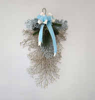Beach Christmas Sea Coral Swag, Coastal Christmas Sea Coral Wreath, Beach Coastal Platinum Blingy Wall Swag, Beach Coastal Gifts & Decor