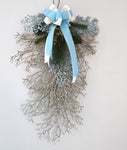 Beach Christmas Sea Coral Swag, Coastal Christmas Sea Coral Wreath, Beach Coastal Platinum Blingy Wall Swag, Beach Coastal Gifts & Decor