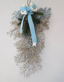 Beach Christmas Sea Coral Swag, Coastal Christmas Sea Coral Wreath, Beach Coastal Platinum Blingy Wall Swag, Beach Coastal Gifts & Decor