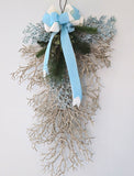 Beach Christmas Sea Coral Swag, Coastal Christmas Sea Coral Wreath, Beach Coastal Platinum Blingy Wall Swag, Beach Coastal Gifts & Decor
