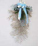 Beach Christmas Sea Coral Swag, Coastal Christmas Sea Coral Wreath, Beach Coastal Platinum Blingy Wall Swag, Beach Coastal Gifts & Decor