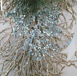 Beach Christmas Sea Coral Swag, Coastal Christmas Sea Coral Wreath, Beach Coastal Platinum Blingy Wall Swag, Beach Coastal Gifts & Decor