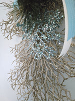 Beach Christmas Sea Coral Swag, Coastal Christmas Sea Coral Wreath, Beach Coastal Platinum Blingy Wall Swag, Beach Coastal Gifts & Decor