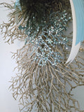 Beach Christmas Sea Coral Swag, Coastal Christmas Sea Coral Wreath, Beach Coastal Platinum Blingy Wall Swag, Beach Coastal Gifts & Decor