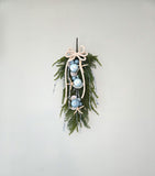 Beach Christmas Decor Seashell Pine Swag, Coastal Christmas Decor Swag Wreath w Seashells, Beach Coastal Platinum Pine Wall Swag w Shells, Beach Coastal Gifts & Decor