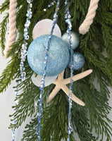 Beach Christmas Decor Seashell Pine Swag, Coastal Christmas Decor Swag Wreath w Seashells, Beach Coastal Platinum Pine Wall Swag w Shells, Beach Coastal Gifts & Decor