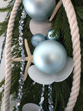 Beach Christmas Decor Seashell Pine Swag, Coastal Christmas Decor Swag Wreath w Seashells, Beach Coastal Platinum Pine Wall Swag w Shells, Beach Coastal Gifts & Decor