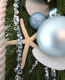 Beach Christmas Decor Seashell Pine Swag, Coastal Christmas Decor Swag Wreath w Seashells, Beach Coastal Platinum Pine Wall Swag w Shells, Beach Coastal Gifts & Decor