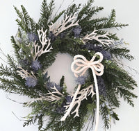 Beach Christmas Wreath, Coastal Christmas Seashell Wreath, Beach Coastal Pine Wreath w Starfish & Shells, Beach Coastal Gifts & Decor