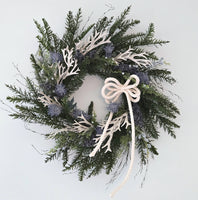 Beach Christmas Wreath, Coastal Christmas Seashell Wreath, Beach Coastal Pine Wreath w Starfish & Shells, Beach Coastal Gifts & Decor