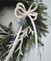 Beach Christmas Wreath, Coastal Christmas Seashell Wreath, Beach Coastal Pine Wreath w Starfish & Shells, Beach Coastal Gifts & Decor