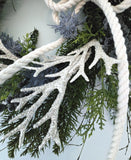 Beach Christmas Wreath, Coastal Christmas Seashell Wreath, Beach Coastal Pine Wreath w Starfish & Shells, Beach Coastal Gifts & Decor