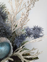Beach Christmas Decor Wall Basket, Coastal Christmas Decor Wall Arrangement, Beach Coastal Floral Basket w Starfish & Shells, Beach Coastal Gifts & Decor