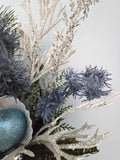 Beach Christmas Decor Wall Basket, Coastal Christmas Decor Wall Arrangement, Beach Coastal Floral Basket w Starfish & Shells, Beach Coastal Gifts & Decor