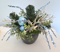 Beach Christmas Centerpiece, Coastal Christmas Seashell Table Arrangement, Beach Coastal Center Piece w Starfish & Shells, Beach Coastal Gifts & Decor