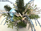 Beach Christmas Centerpiece, Coastal Christmas Seashell Table Arrangement, Beach Coastal Center Piece w Starfish & Shells, Beach Coastal Gifts & Decor