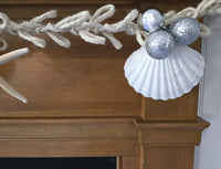 Beach Christmas Decor Seashell Garland, Coastal Christmas Decor Natural Jute Garland w Shells, Knotted Jute Garland 6FT