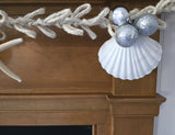 Beach Christmas Decor Seashell Garland, Coastal Christmas Decor Natural Jute Garland w Shells, Knotted Jute Garland 6FT