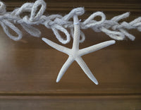Beach Christmas Decor Seashell Garland, Coastal Christmas Decor Natural Jute Garland w Shells, Knotted Jute Garland 6FT