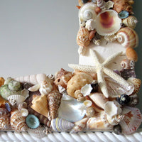 seashell mirror, shell mirror, white shell mirror, white seashell mirror, seashell wall mirror