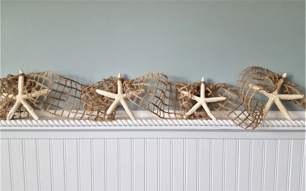 Beach Decor Christmas Starfish Garland, Nautical Decor Wedding Garland,  Coastal Decor PEARL Beaded Garland, 5FT