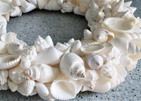 Seashell Wreath Beach Decor, Nautical Decor White Shell Wreath, Coastal Decor Sea Shell Wreath