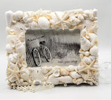 Beach Wedding Seashell Frame, WHITE Shell Frame, Coastal Decor White Seashell Frame, 4 SIZES