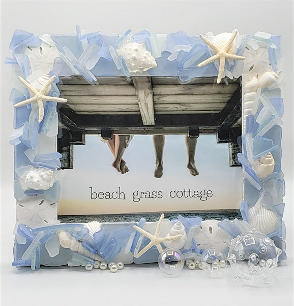 Sea Glass Mirror, Beach Glass Mirror for Coastal Beach Nautical Decor –  Beach Grass Cottage - Artisan Handmade Beach Decor
