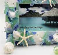 sea glass frame, beach glass frame, beach decor