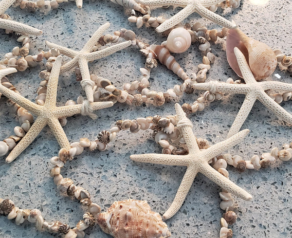 Beach Decor Shell Starfish Garland, Coastal Christmas or Beach