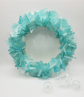 Beach Decor Sea Glass Wreath, Nautical Decor Beach Glass Wreath, Coastal Seaglass Wreath, Sea Glass Art - ANY COLOR