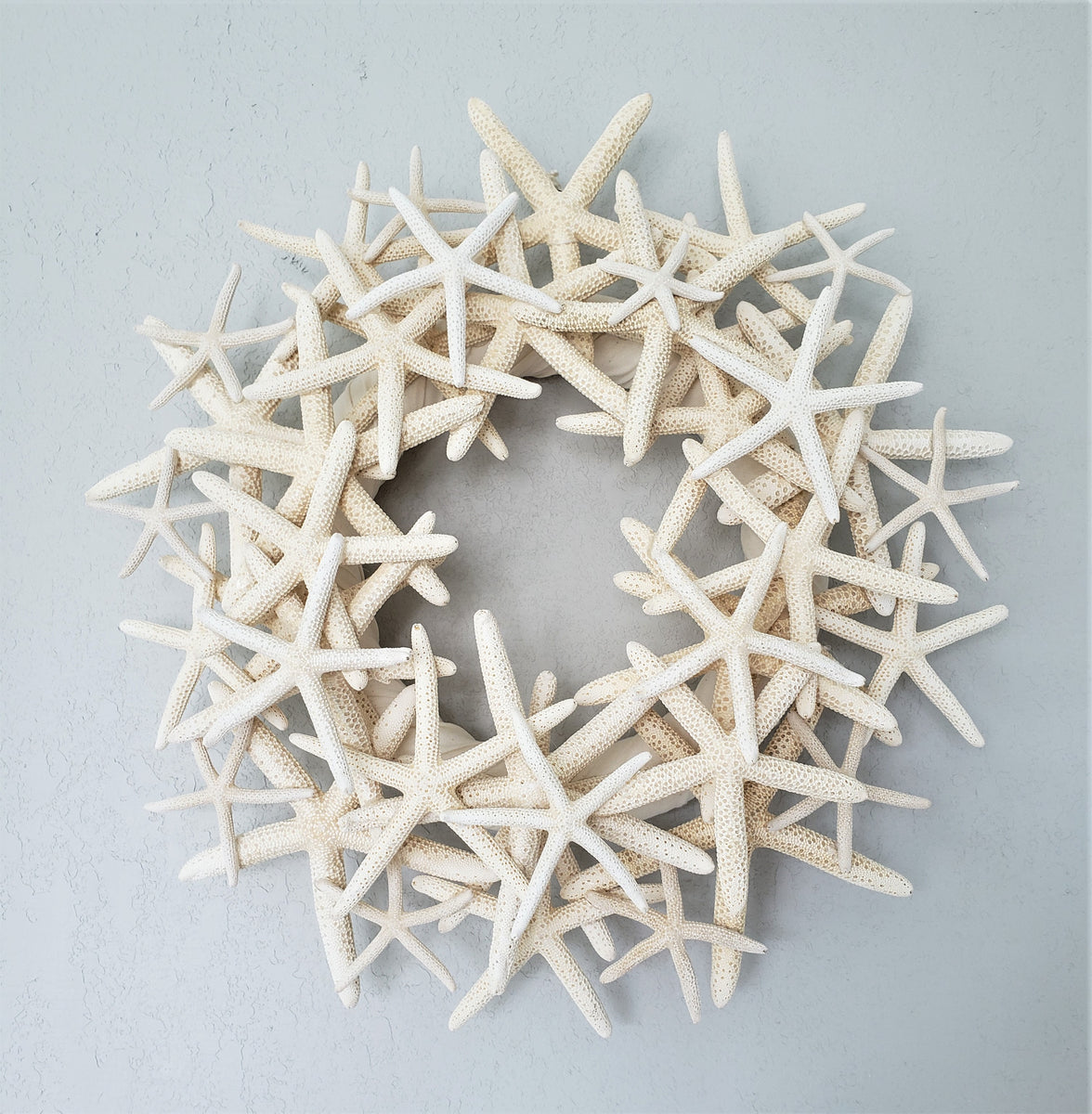 Starfish Wreath Beach Decor, Nautical White Starfish Seashell Wreath ...