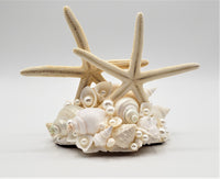 Beach Wedding Starfish Cake Topper, Nautical Seashell Sea Glass Wedding Cake Topper
