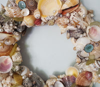 seashell wreath, shell wreath, sea shell wreath, coastal decor, beach decor, nautical decor