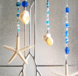 seashell sun catcher, starfish sun catcher, seashell suncatcher, starfish suncatcher, starfish ornament, seashell ornament