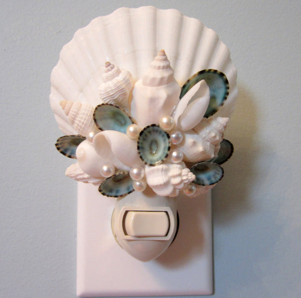Beach Decor Seashell Night Light, Coastal Decor Nautical Aqua Limpet ...